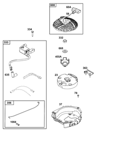 Flywheel, Ignition, And Starter Group Diagram and Parts List for 9P702-0061-H5  Briggs and Stratton Engine